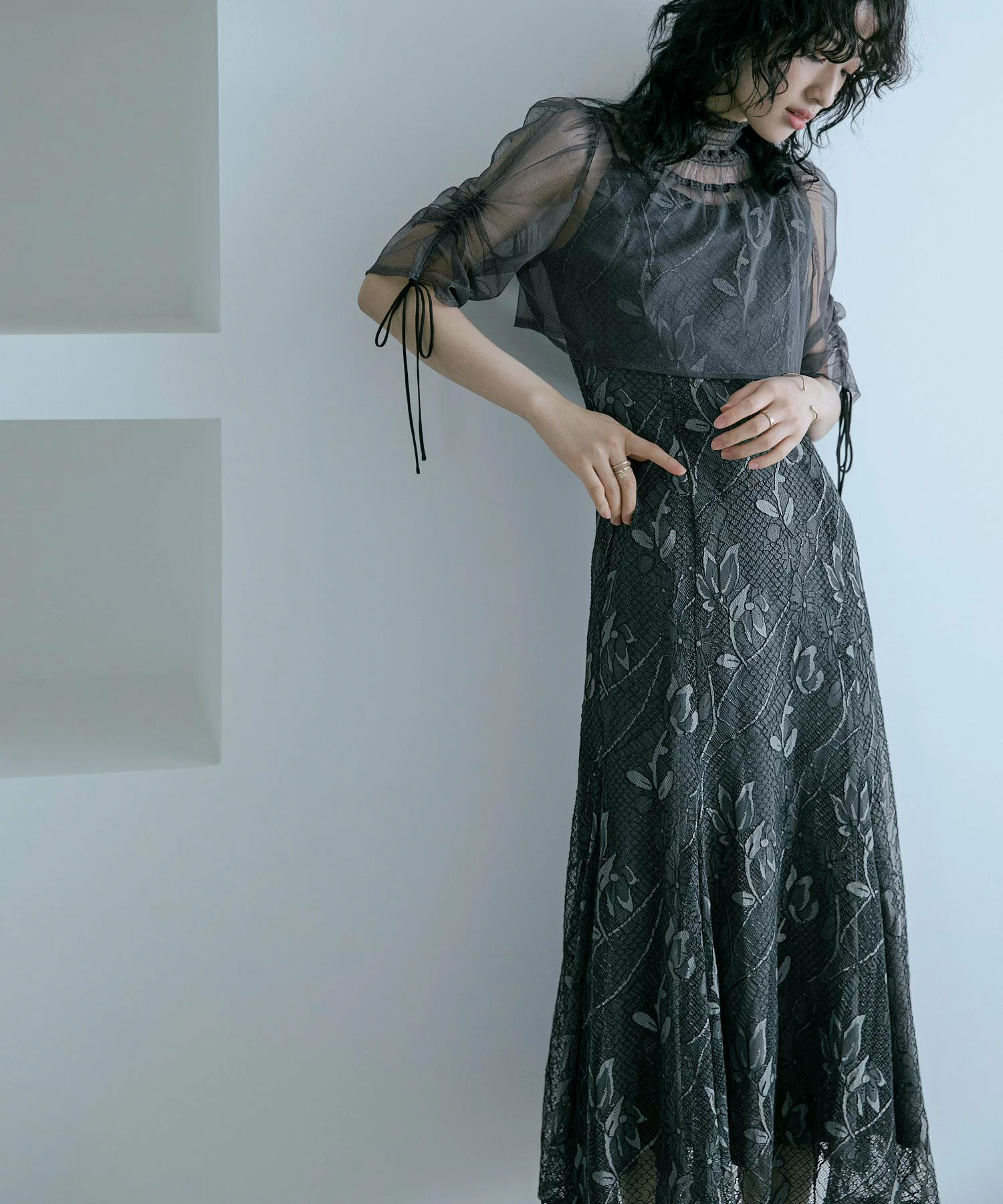 【FaFa】日系 NIA 精致刺绣抽绳罩衫连衣裙FA506-019