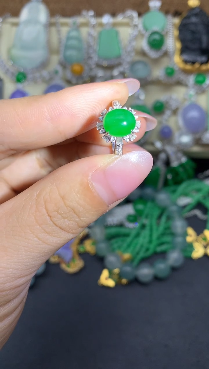 【闪购商品】翡翠戒指18K金镶嵌443-中国好珍宝