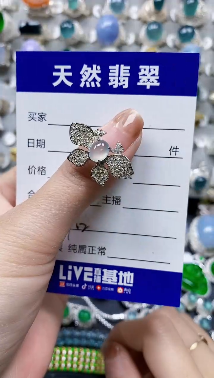 【闪购商品】翡翠戒指银S925镶嵌0402