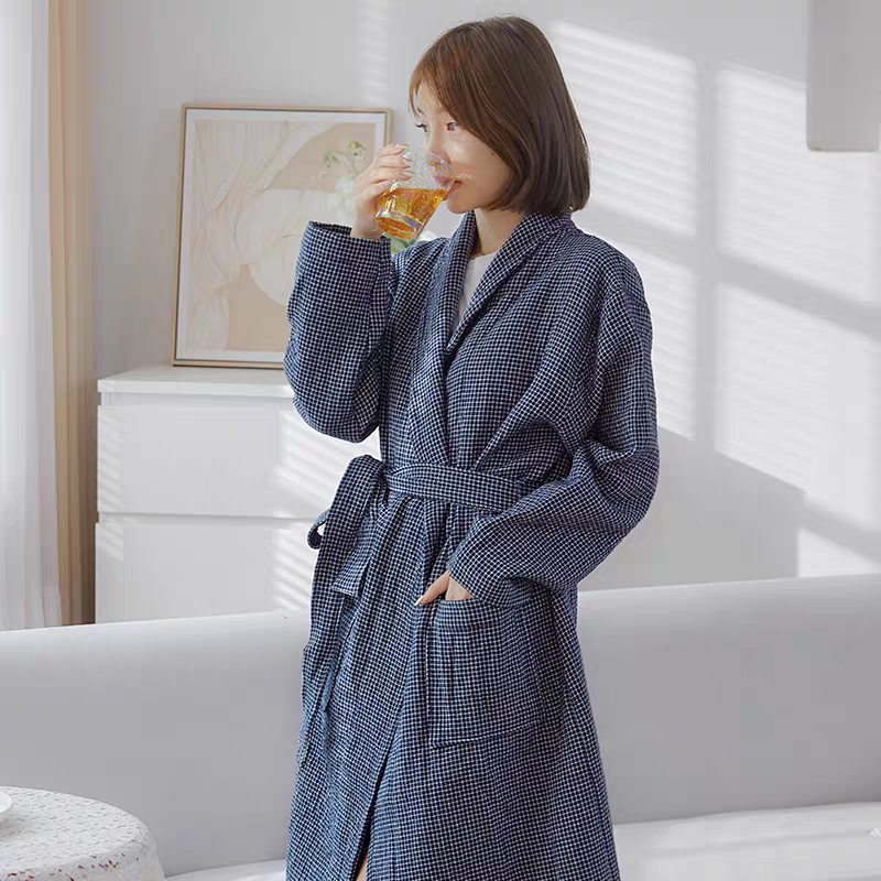 纯棉纱布浴袍男女加厚春秋款浴衣吸水透气柔软成人洗澡巾