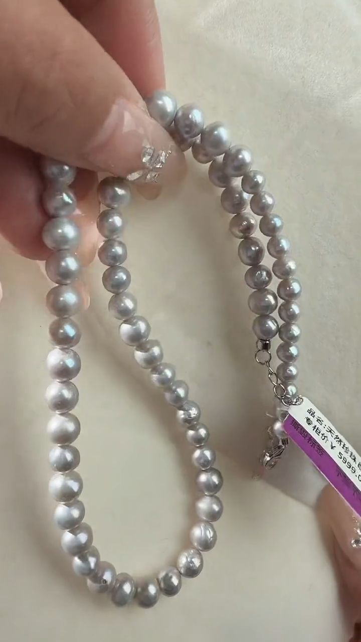 银S925镶嵌项链淡水珍珠318