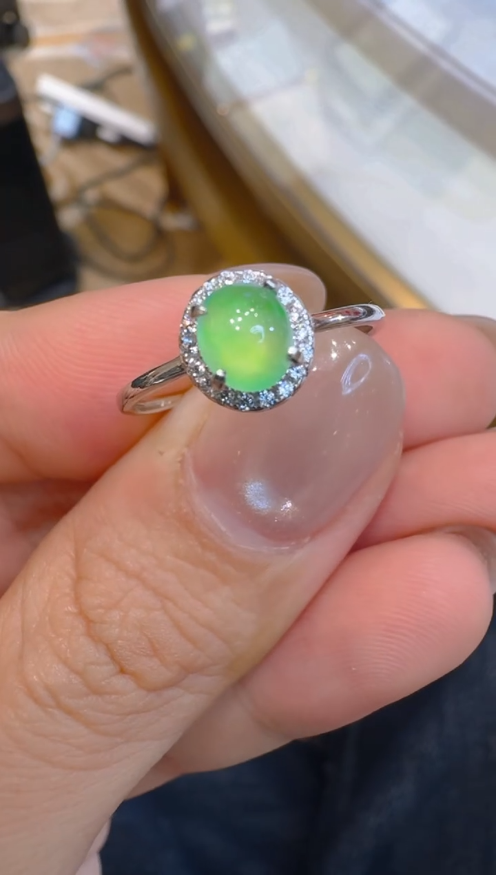银S925镶嵌戒指翡翠多样性团购发一件