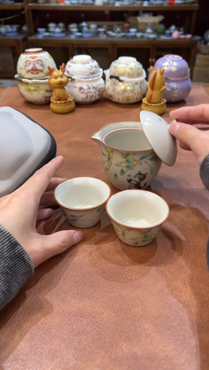 真的很便宜会开片的旅行茶具