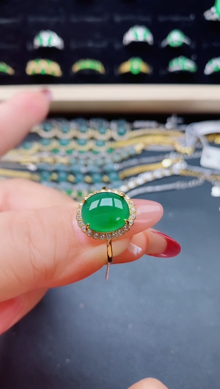 【闪购商品】翡翠戒指银S925镶嵌321312