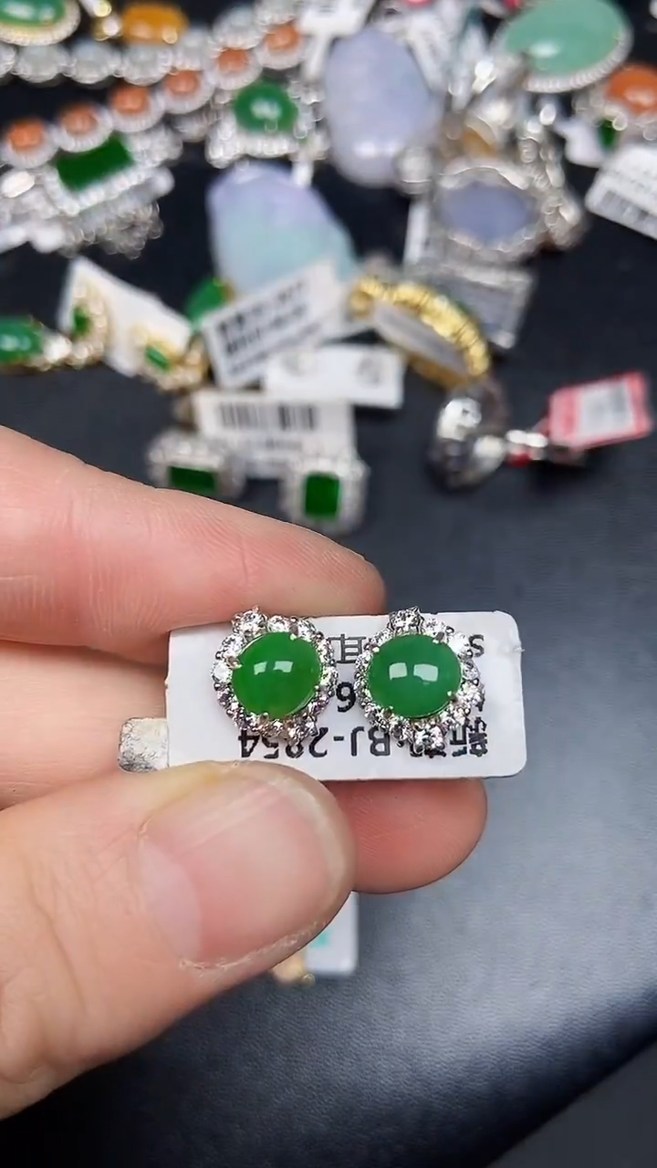 银S925镶嵌戒指翡翠3540