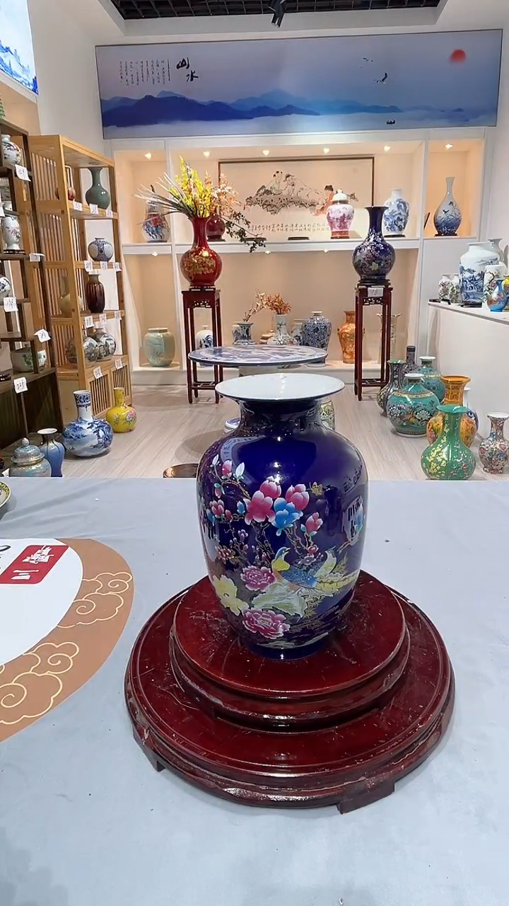 摆件小号景泰蓝冬瓜瓶
