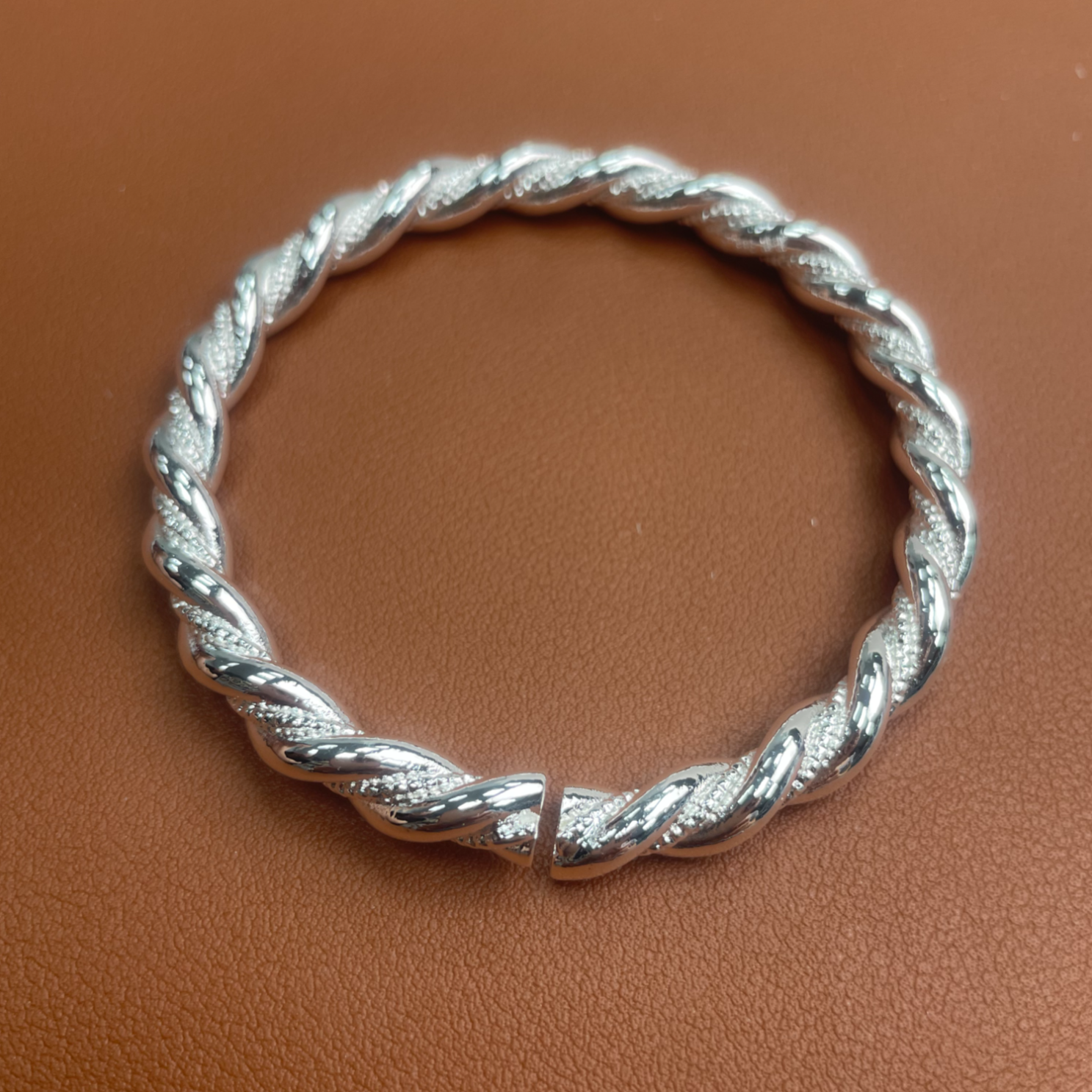 YZ027 麻花手环银色精品手镯无礼盒2