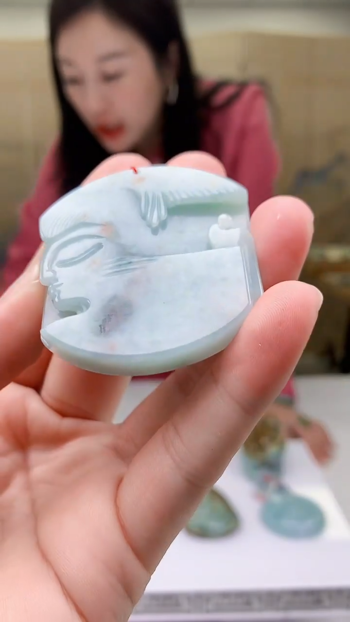 【闪购商品】定制翡翠未镶嵌4852bb-毛货挂件52