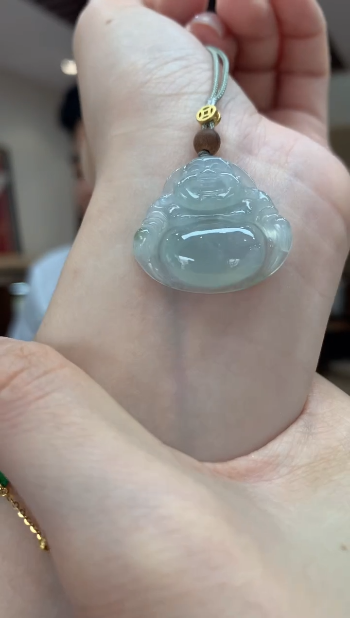 翡翠18K金镶嵌吊坠(不含链)佛公