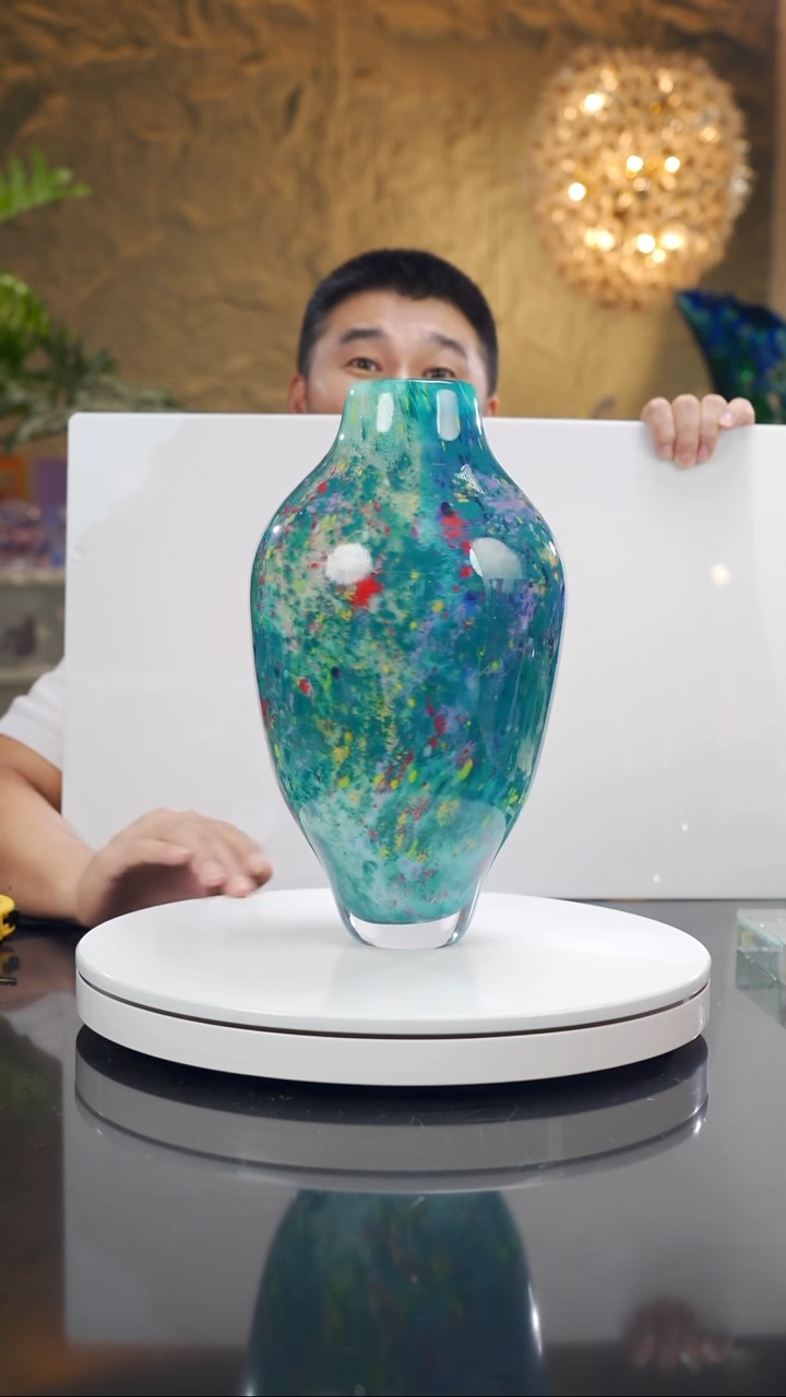 手工艺品琉璃设计款莫奈花瓶