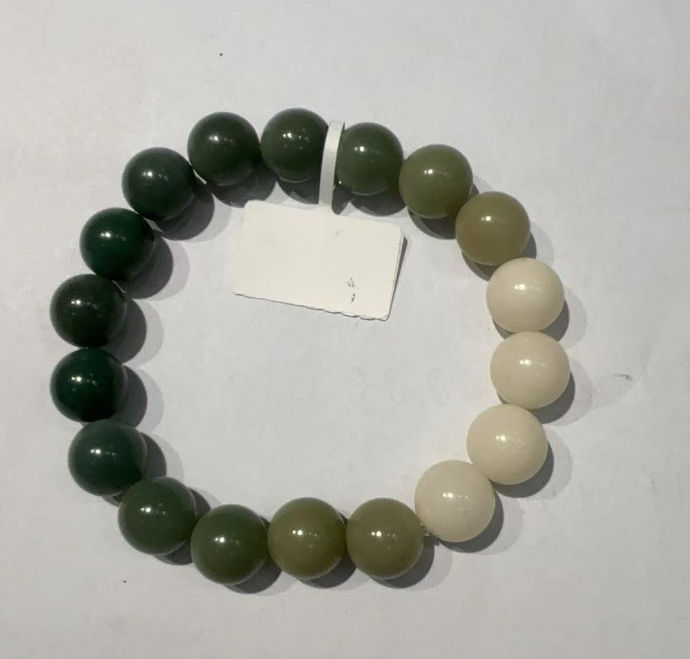 白玉菩提烟灰渐变老型桶手串11X10（个别颜色有差异）XD636