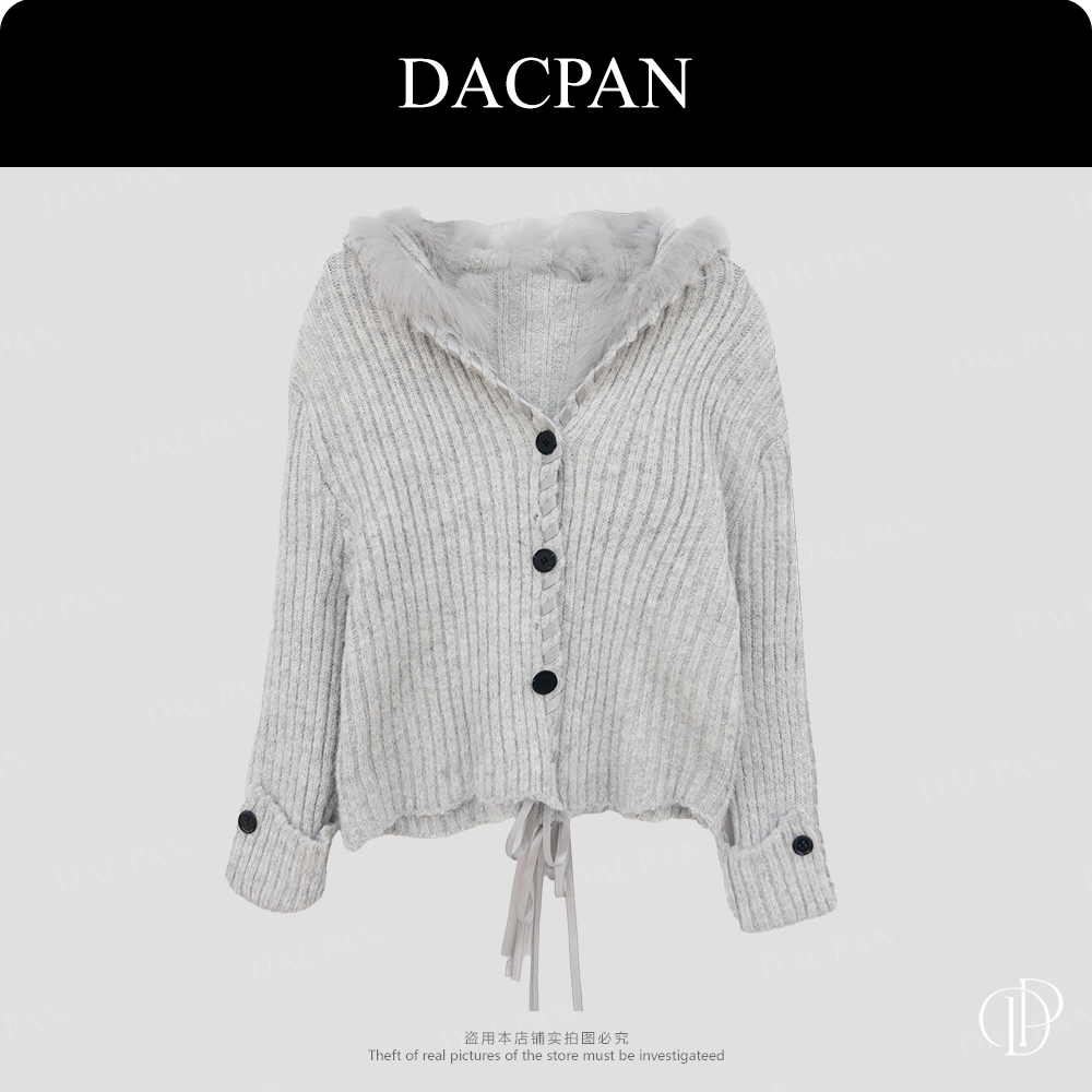 DACPAN-“雪镜”车条狐狸毛大翻领外套 2025/盼·YP417
