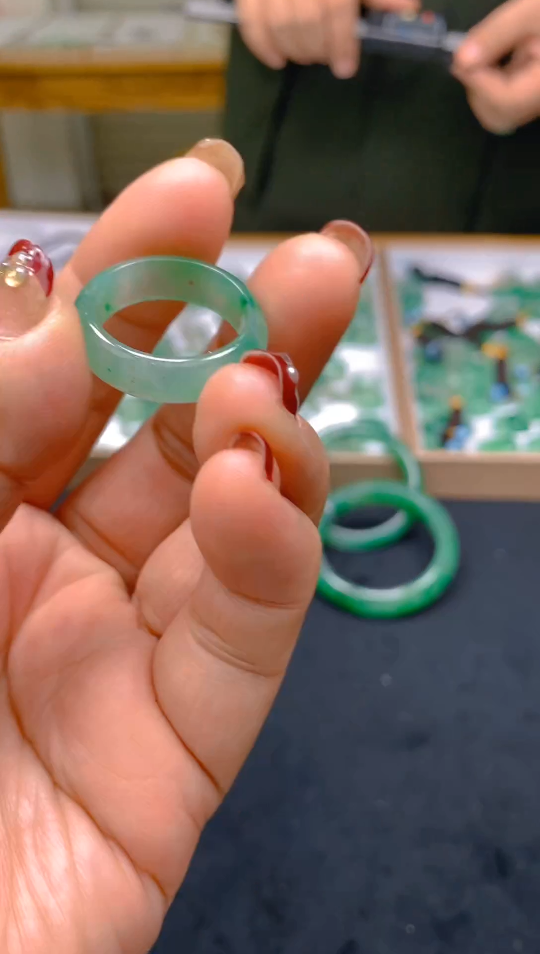 【闪购商品】石英质玉戒指未镶嵌冰美人非洲翠，官方质检发货003