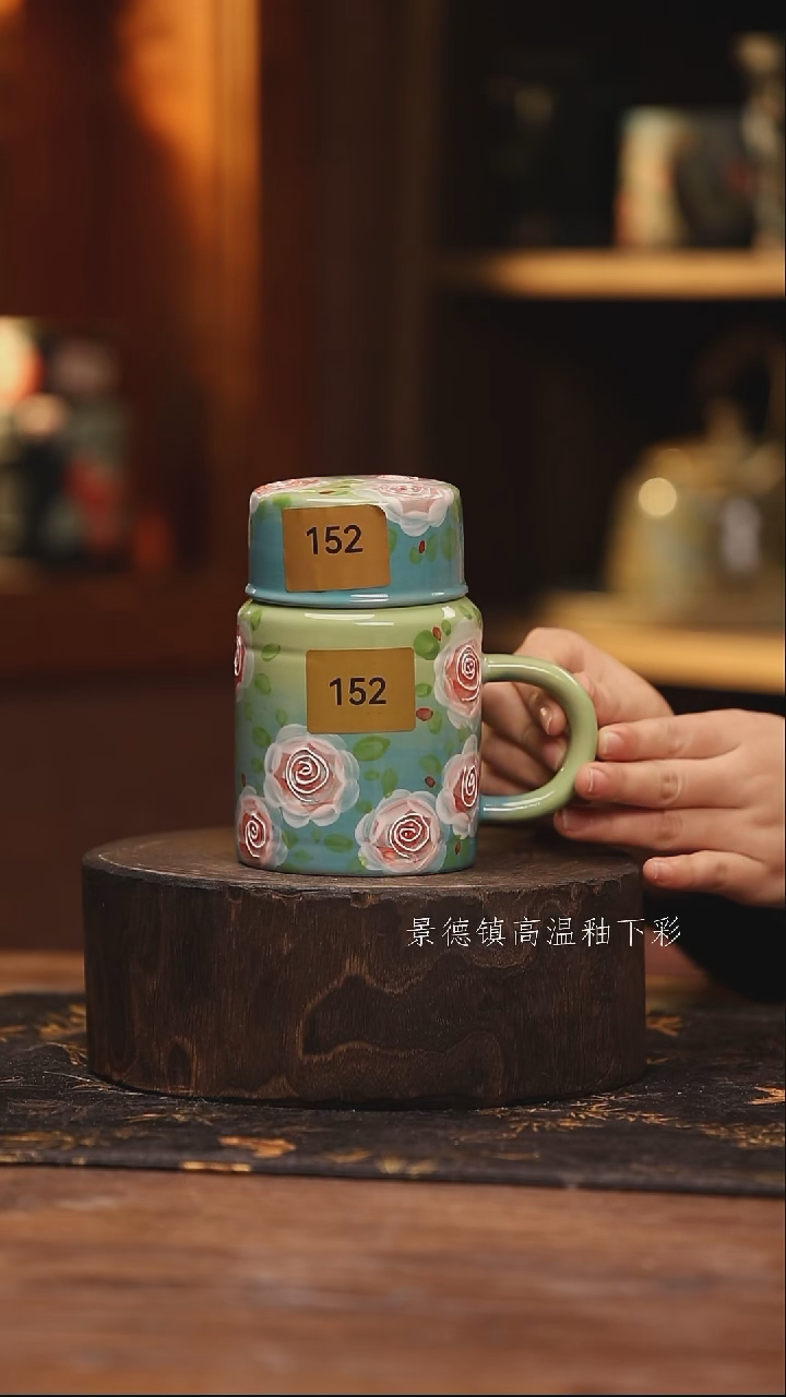 陶瓷  景德镇高温釉下手绘陶瓷@L152@