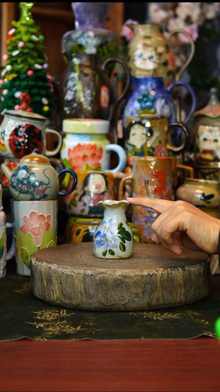 花瓶杯子碗7景德镇手工高温釉下彩