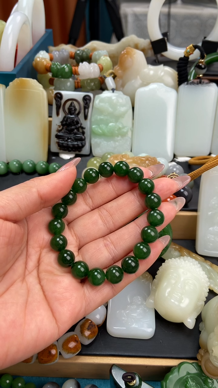 未镶嵌手串和田玉取***地手串