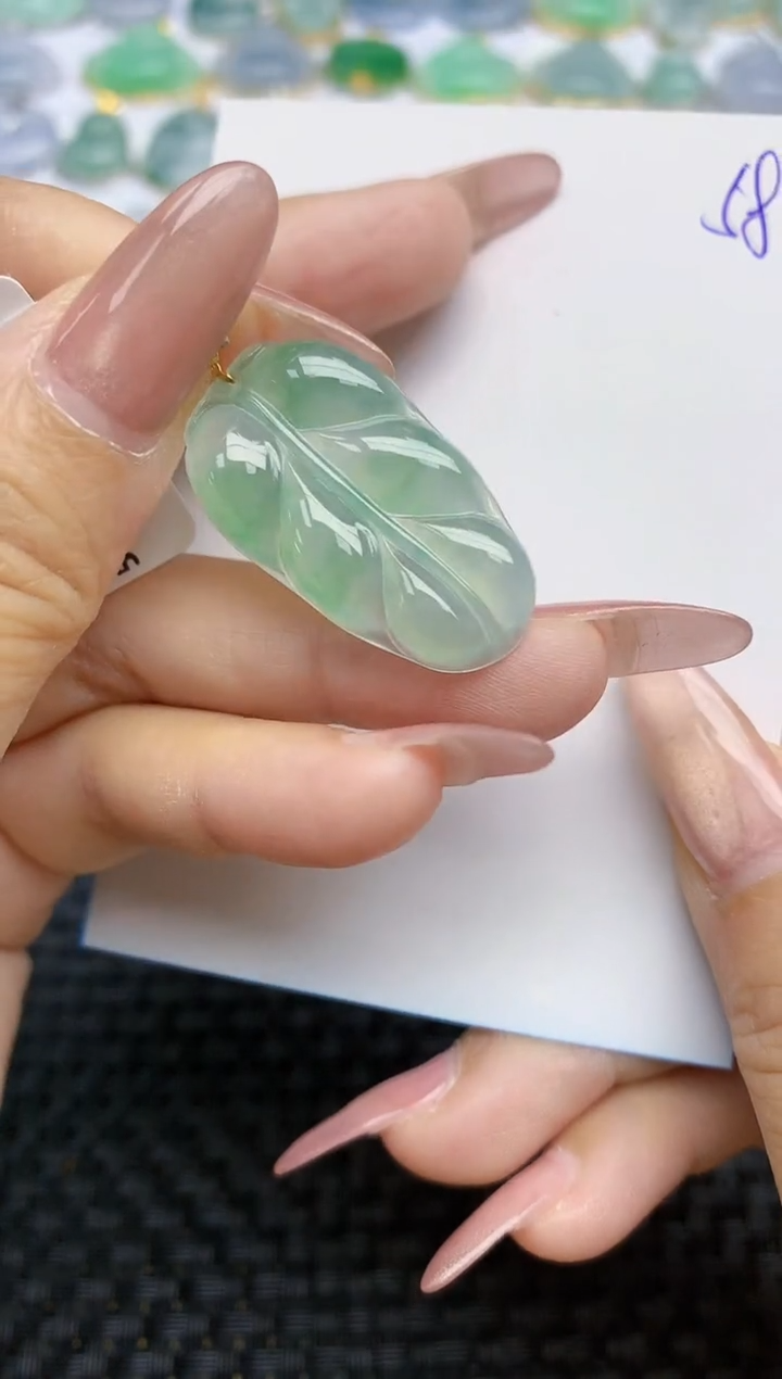 【闪购商品】翡翠颈饰18K金镶嵌天然A货翡翠 58