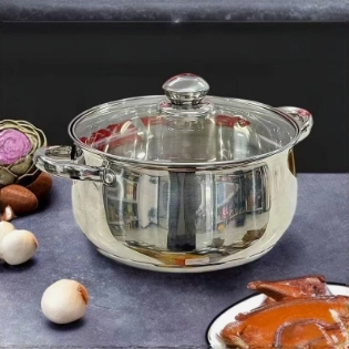 2【外贸高货】锅不锈钢汤锅煮面锅煲汤锅大容量不锈钢制品金属材质