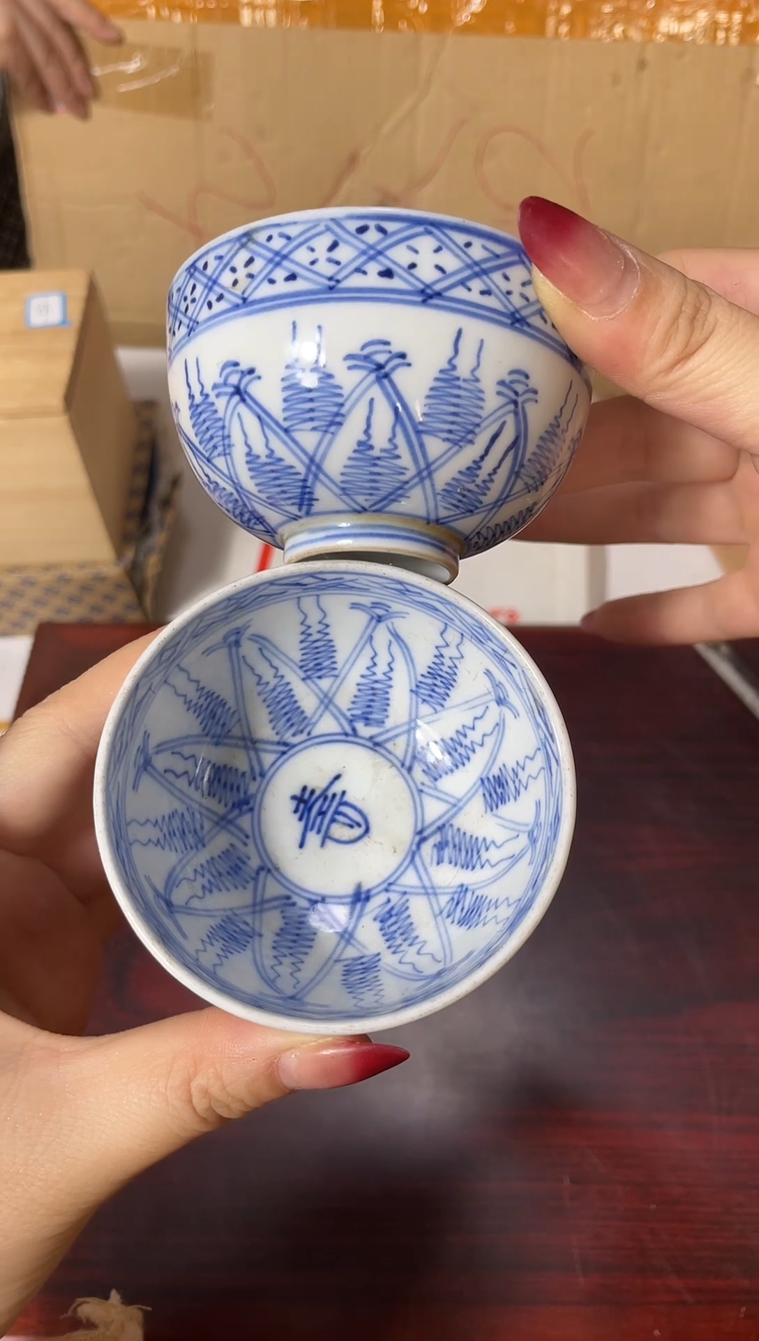 两只青花手绘瓷器瓷器一一优选