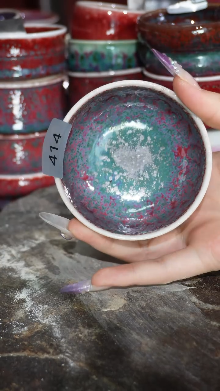 摆件陶精品窑变钧瓷茶器