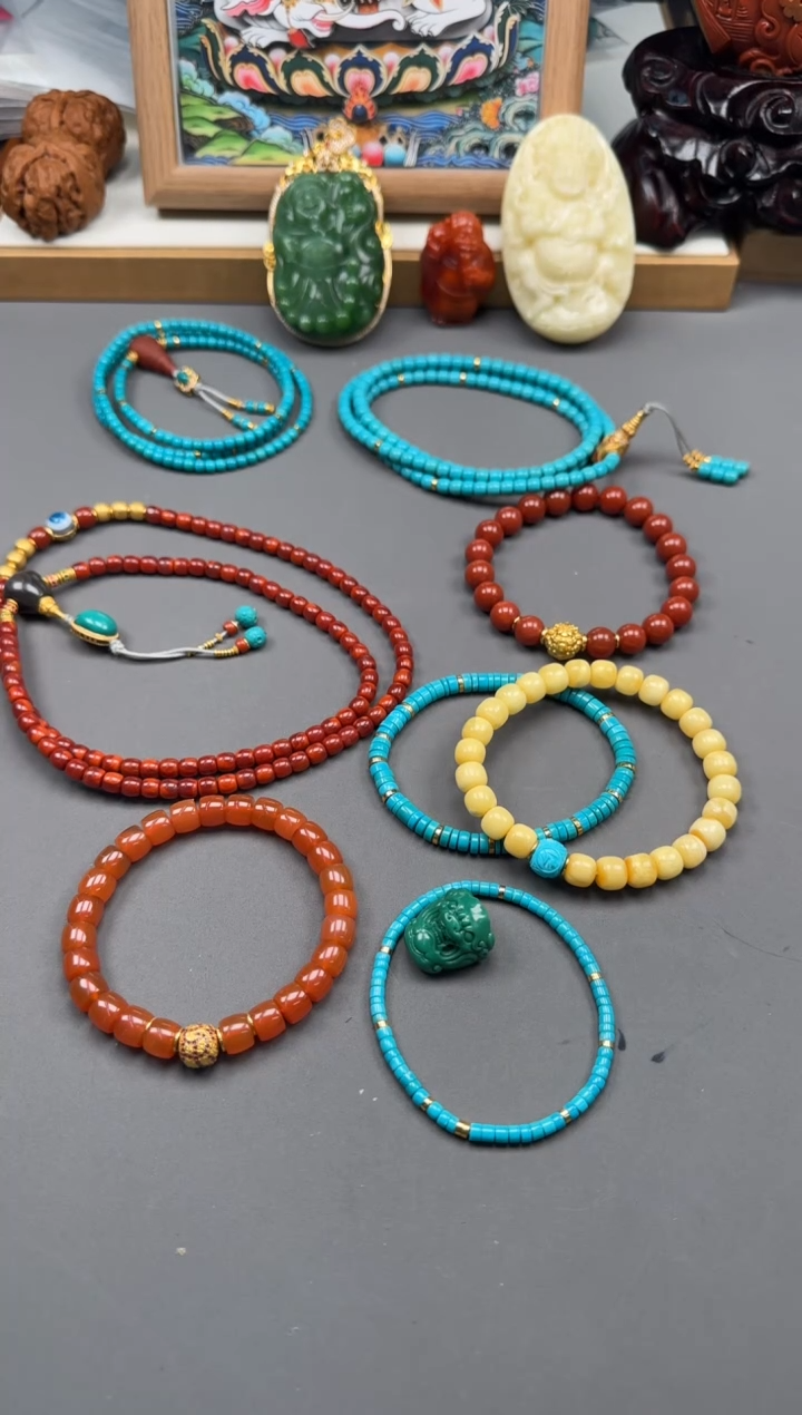 【闪购商品】南红玛瑙手串手串18K金镶嵌手串手串