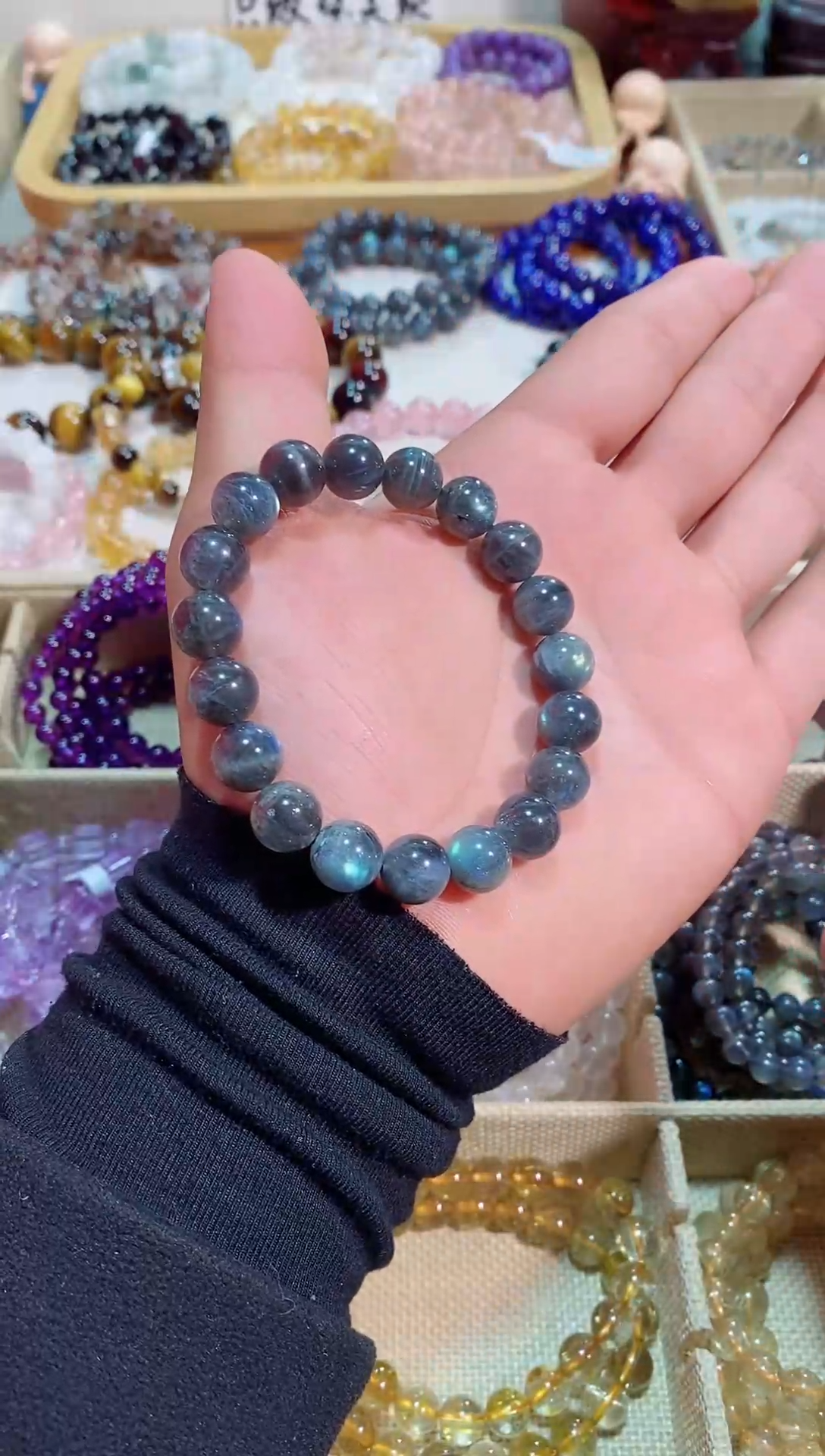 【闪购商品】拉长石手链未镶嵌黑体灰月光10m+ (多样性发其一）