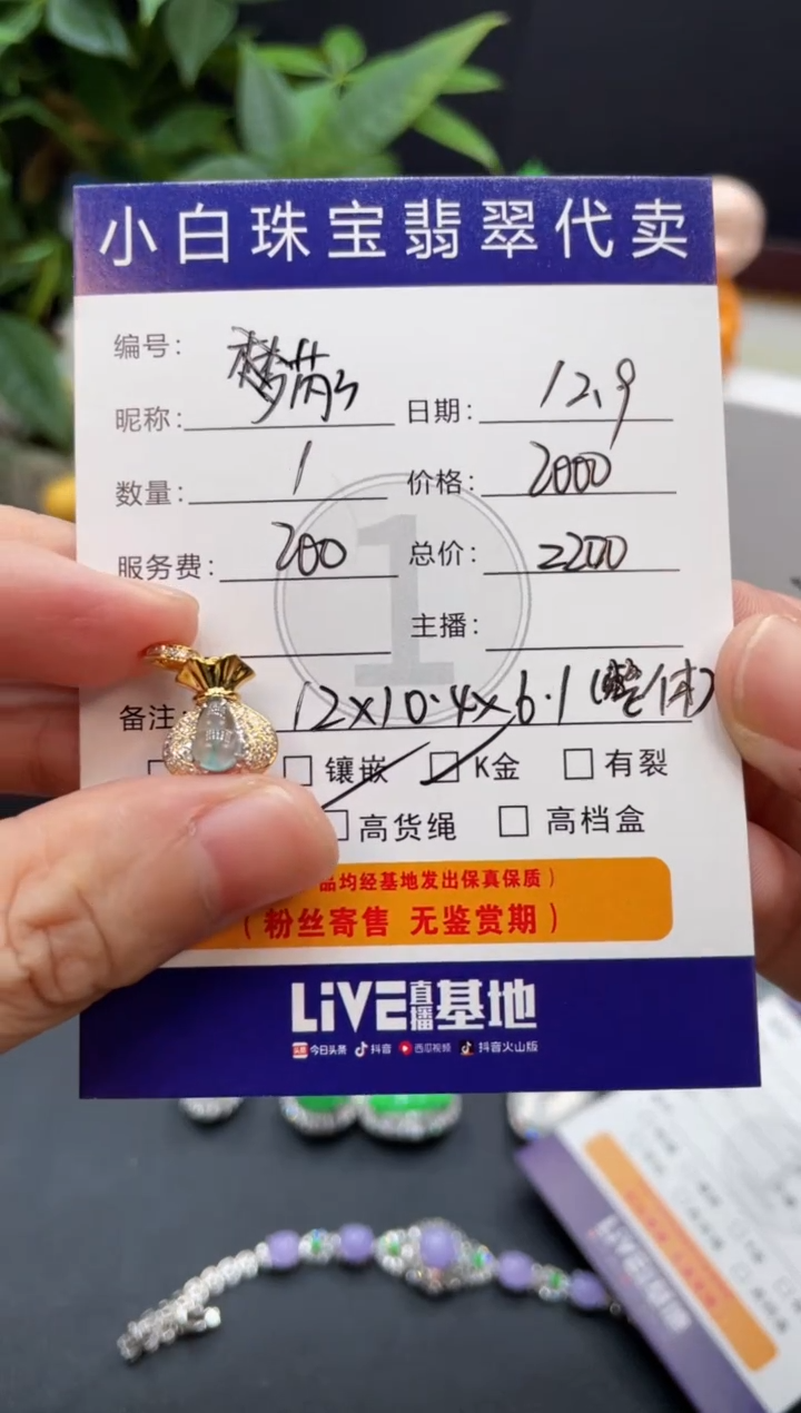 吊坠(不含链)18K金镶嵌翡翠芮*吊坠