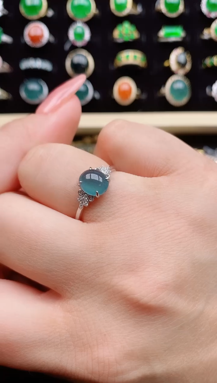 【闪购商品】翡翠戒指银S925镶嵌32131