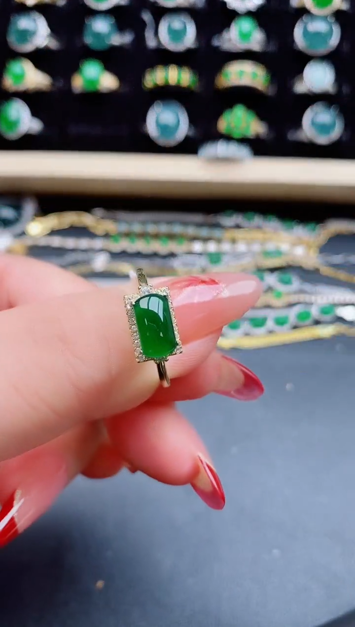 【闪购商品】翡翠戒指银S925镶嵌58050