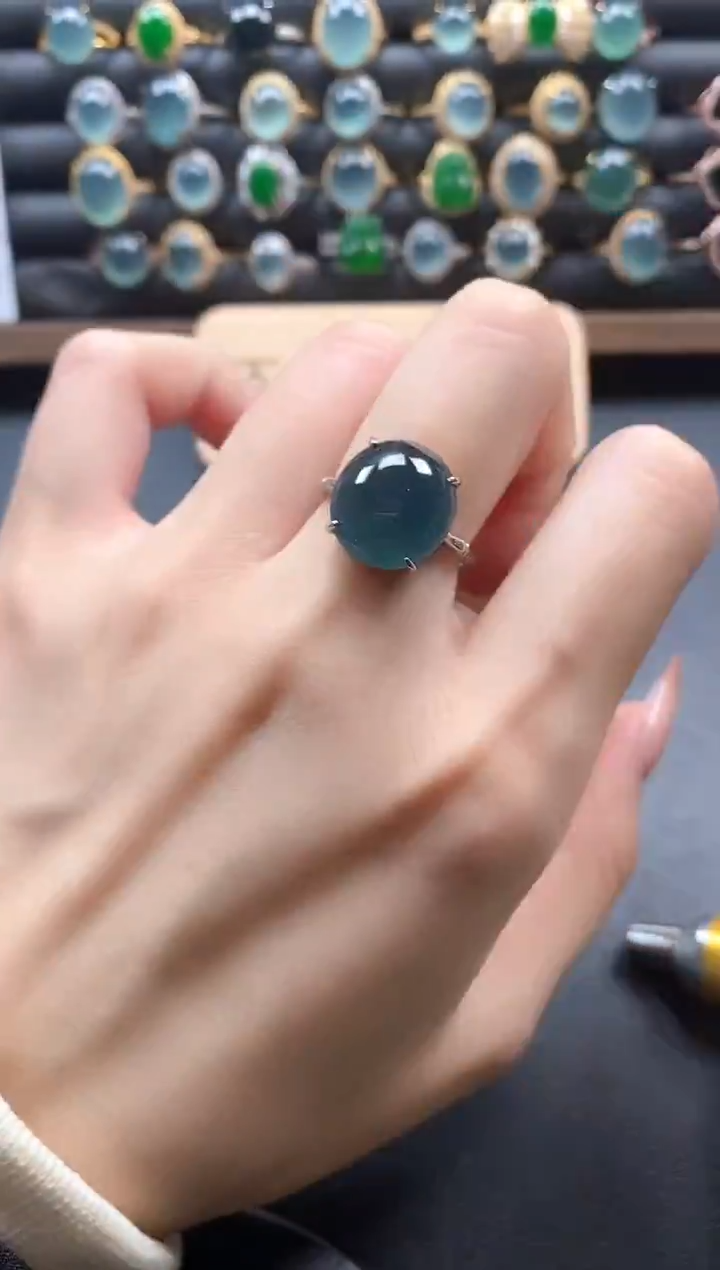 银S925镶嵌戒指翡翠51151