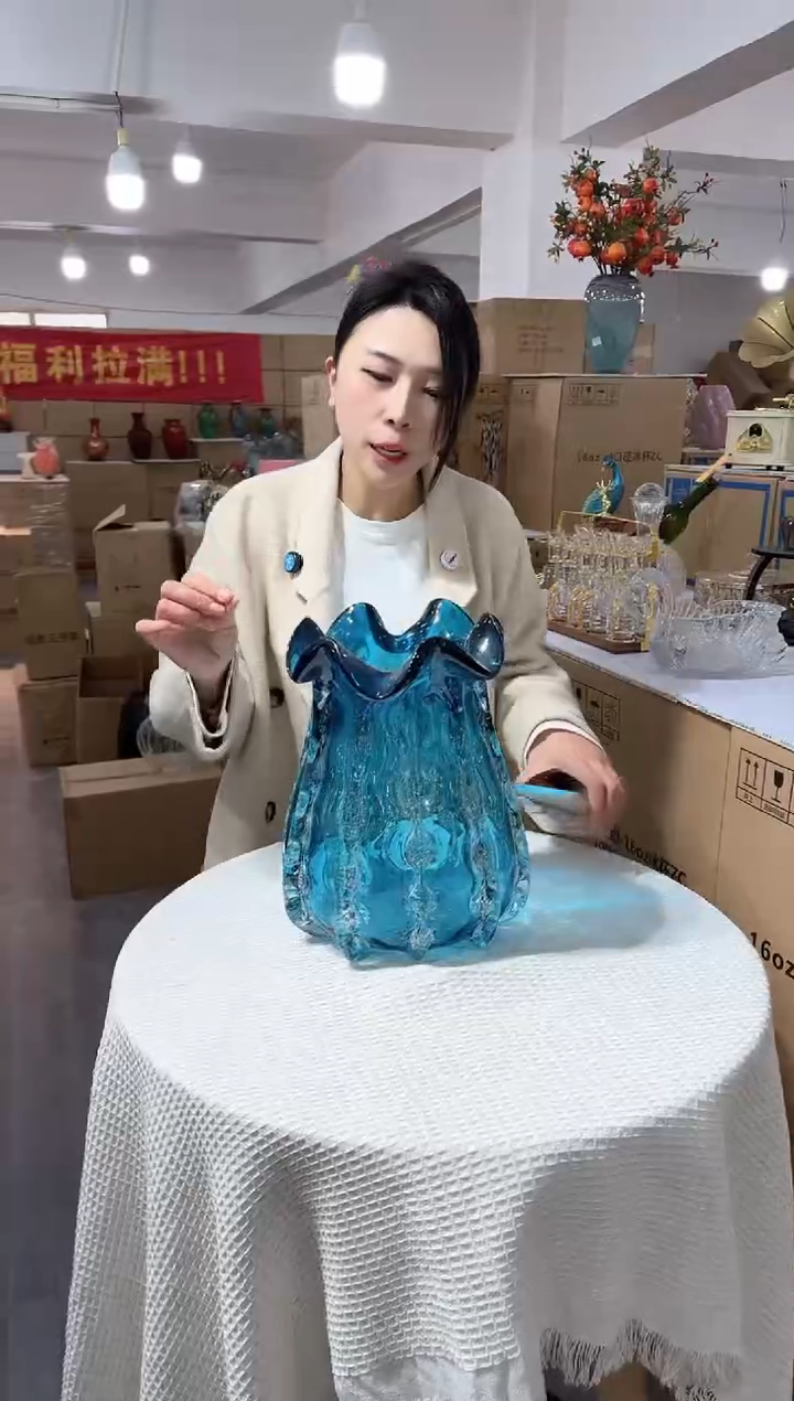 【闪购商品】琉璃瑞鸿花器早F-8