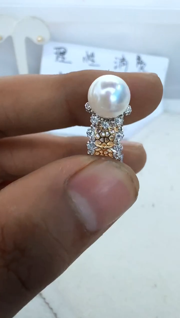 【闪购商品】海水珍珠戒指银S925镶嵌戒指