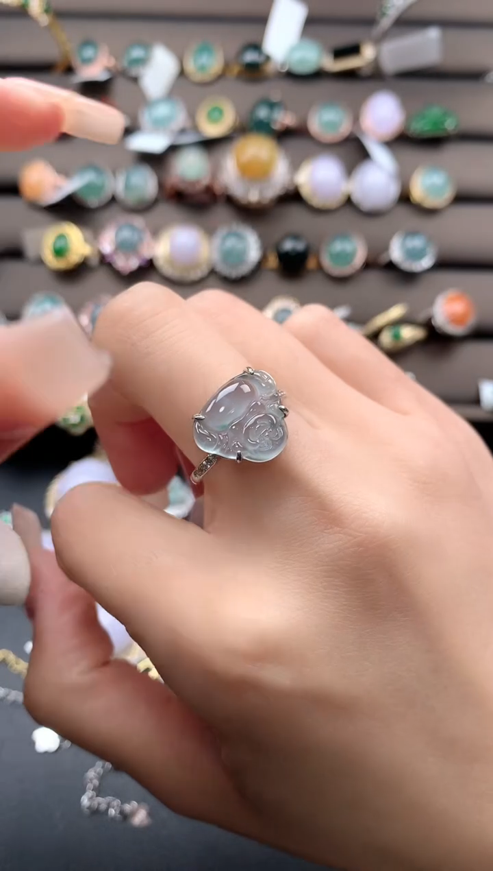 【闪购商品】翡翠戒指银S925镶嵌4234324