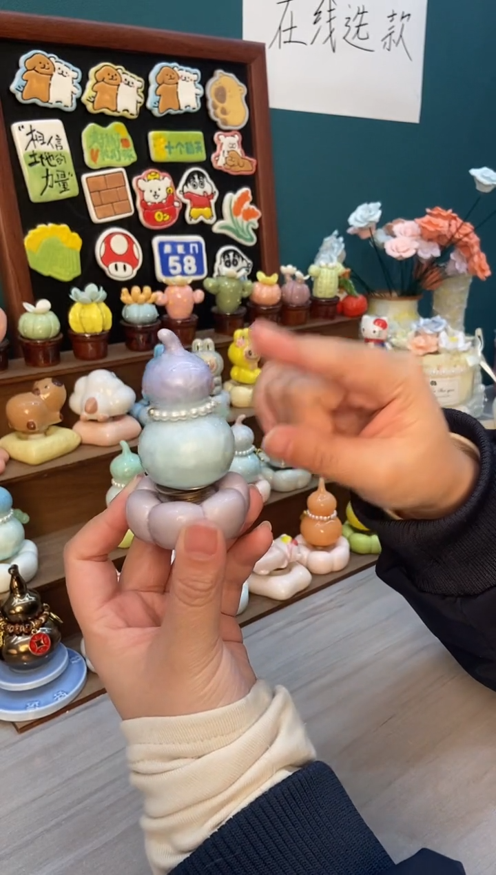 摆件陶紫色葫芦景德镇陶瓷摆件1个装
