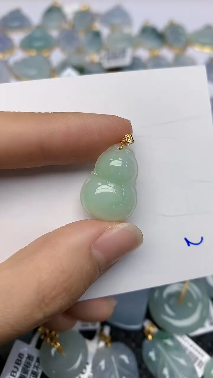 【闪购商品】翡翠颈饰18K金镶嵌天然翡翠a货