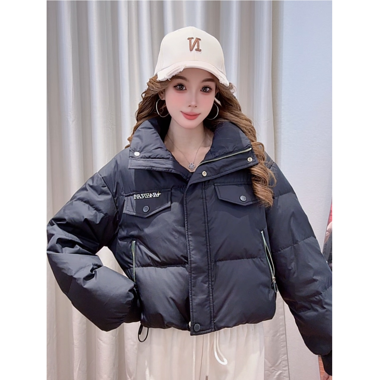 IEF/爱依服2025冬季新款韩版简约休闲通勤百搭白鸭绒保暖羽绒外套