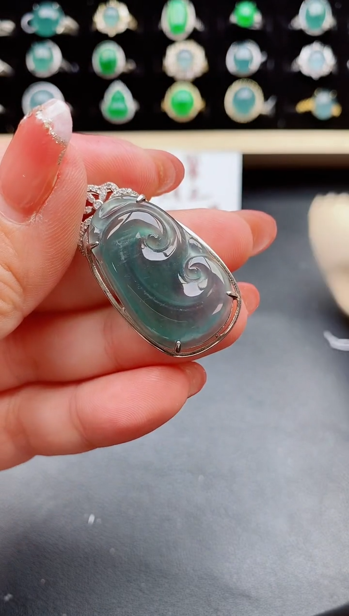 【闪购商品】翡翠吊坠(不含链)银S925镶嵌850800