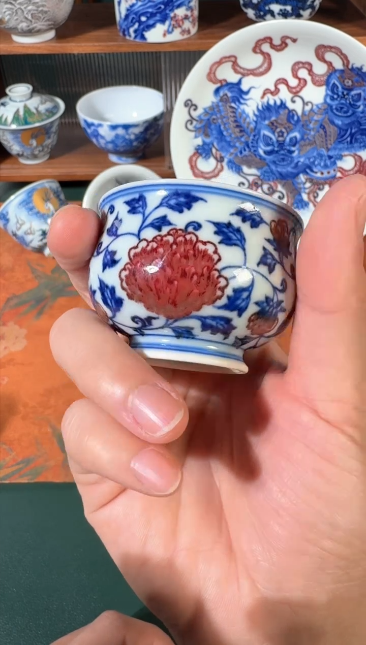 【闪购商品】杯永明尚玩缠枝牡丹小炉式