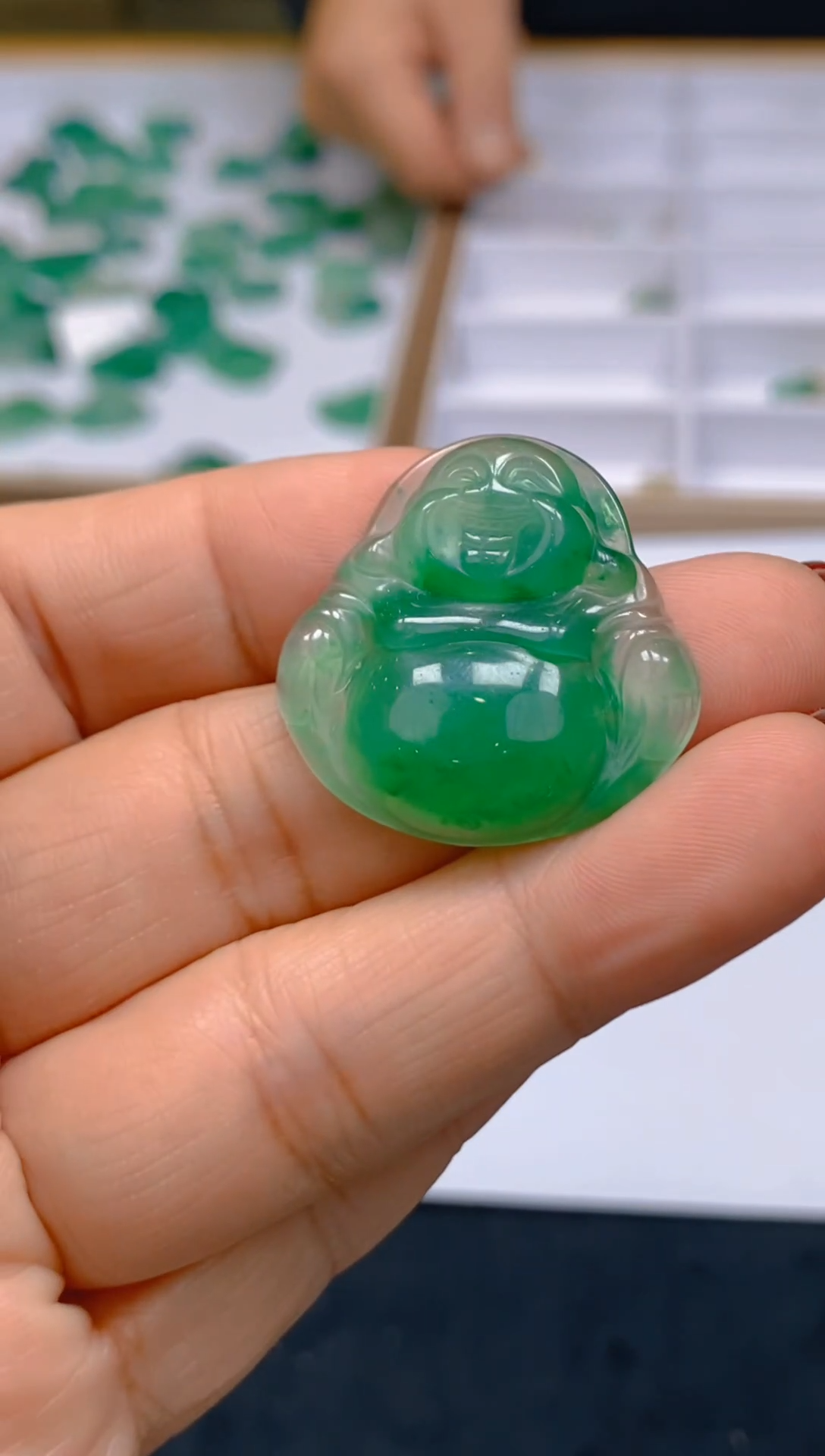 【闪购商品】石英质玉颈饰未镶嵌天然冰美人非洲翠024