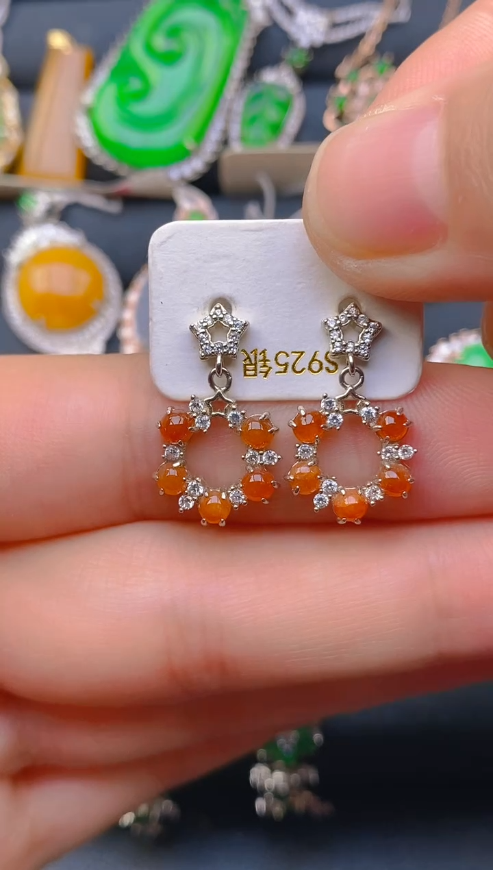 【闪购商品】翡翠戒指银S925镶嵌天然A货翡翠1