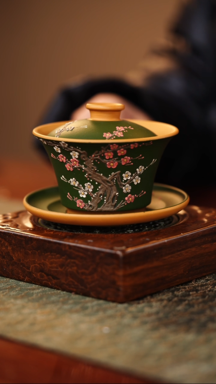 【闪购商品】紫砂茶杯梅花盖碗三才盖碗