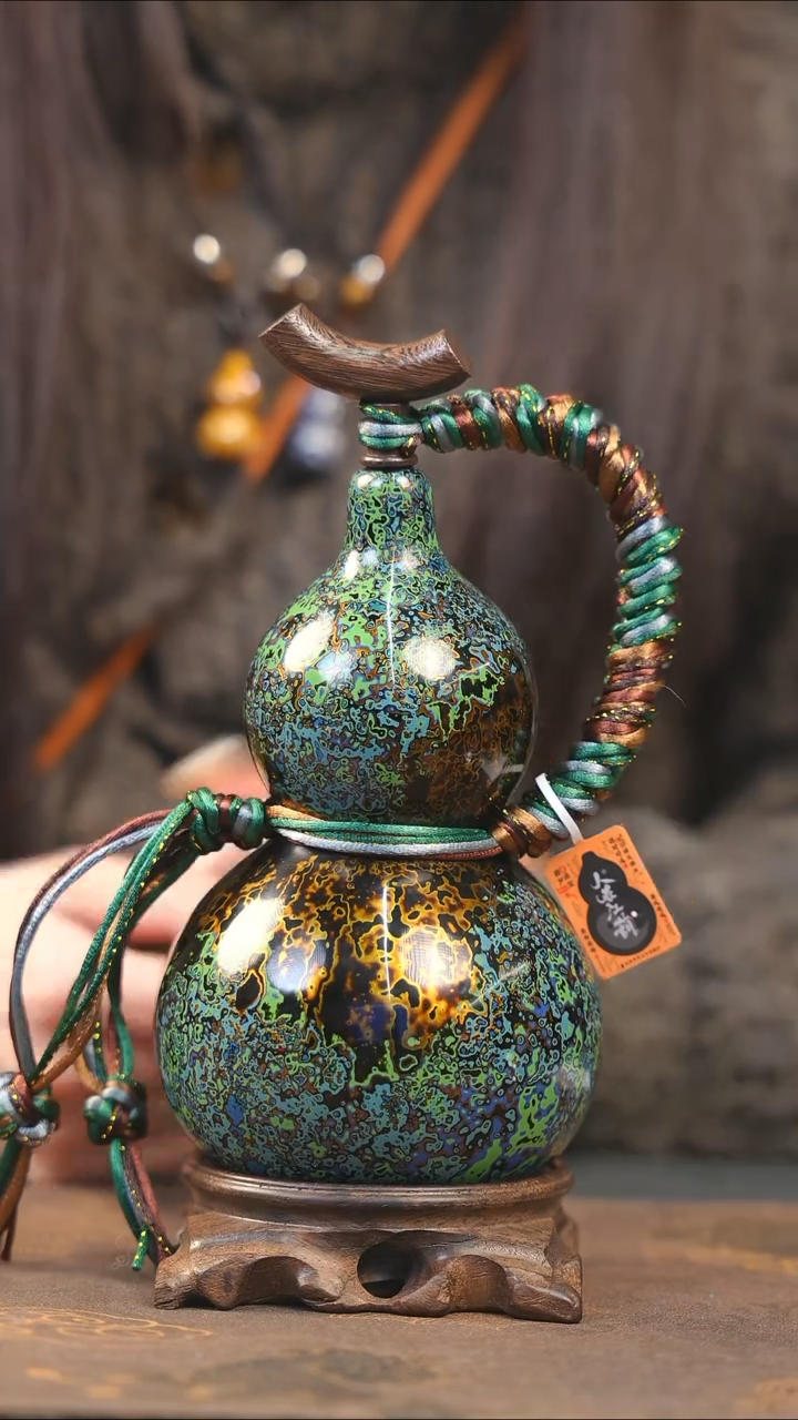 【闪购商品】XH196漆艺酒葫芦不包手串及旋转底座