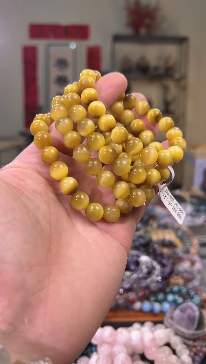 【闪购商品】石英质玉手串未镶嵌10mm金虎眼（多样性发其一）
