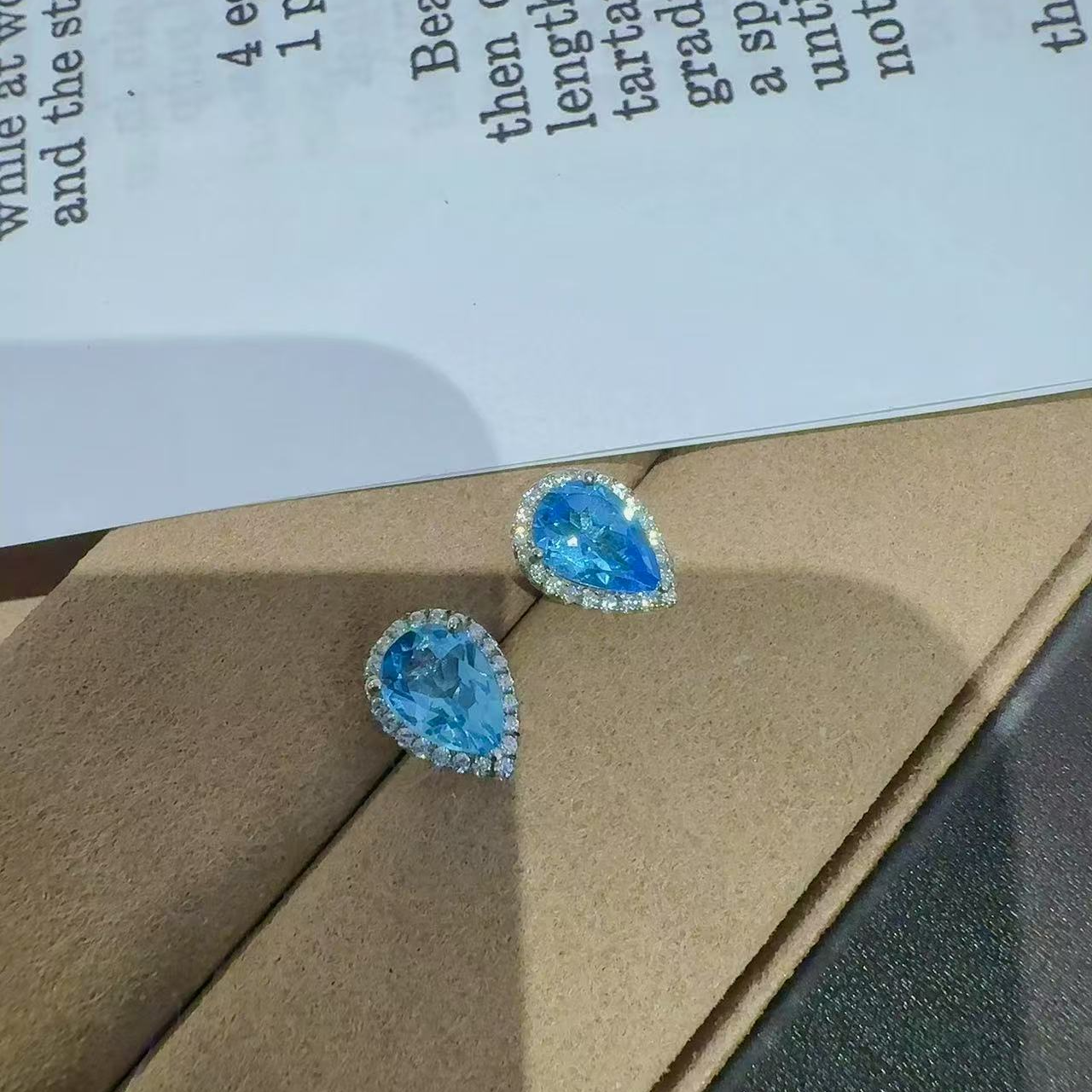 925银耳饰 一眼万年的帕垃伊巴耳钉蓝色简约精致海洋之心