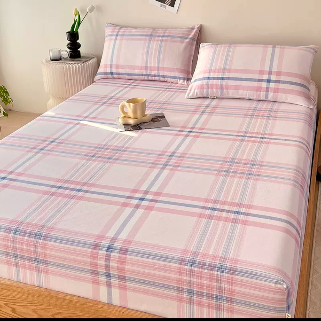 （043）加厚斜纹棉床单1.95*2.45米（+－5公分）早川-粉