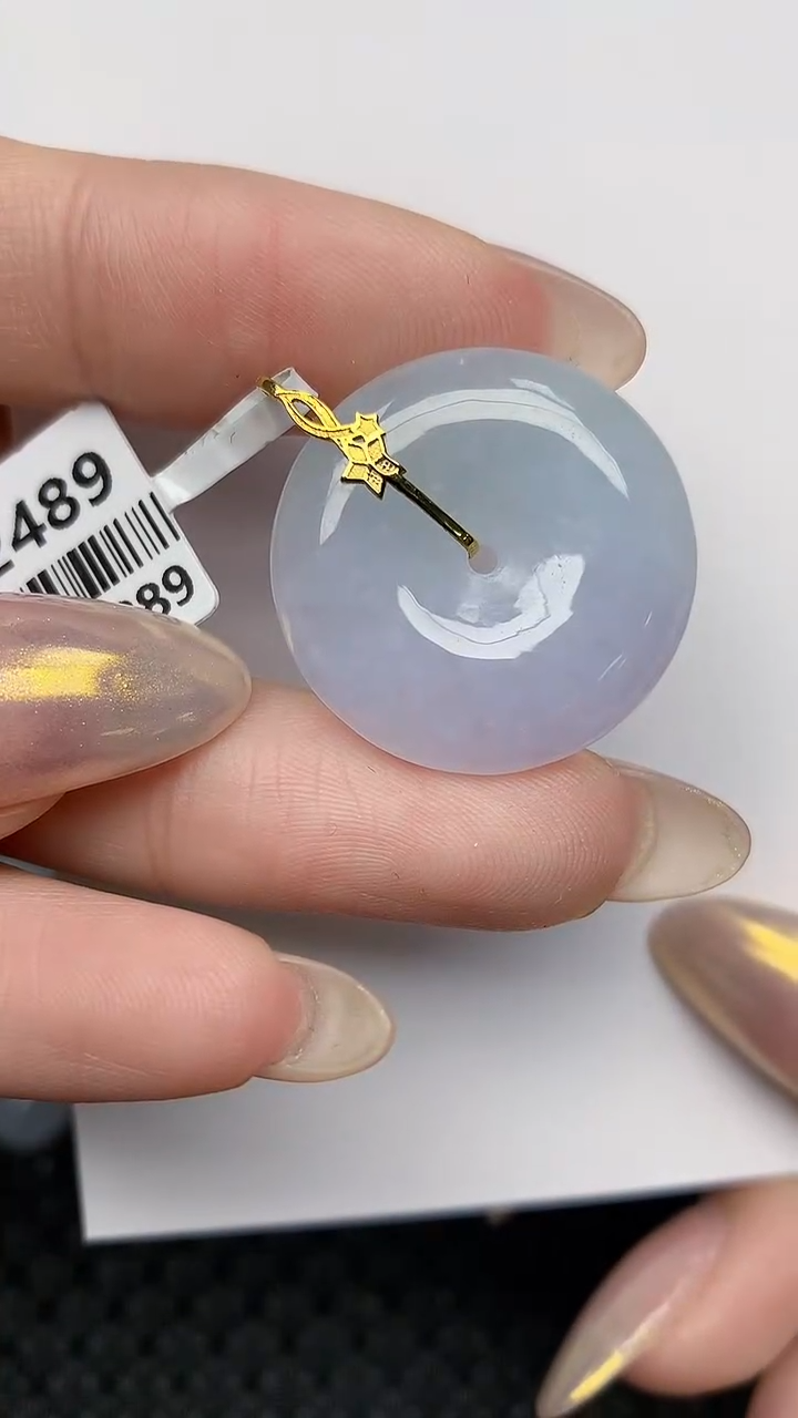 【闪购商品】翡翠颈饰18K金镶嵌   天然翡翠A货，