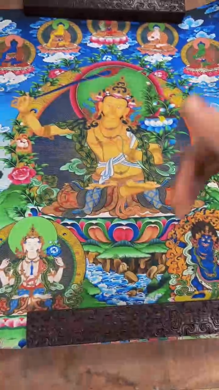 装裱画精品手绘唐卡链接--A101文殊菩萨