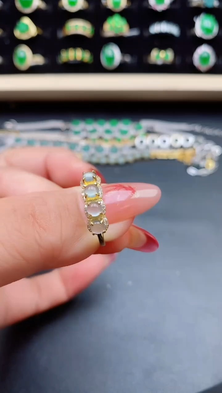 【闪购商品】翡翠戒指银S925镶嵌1321