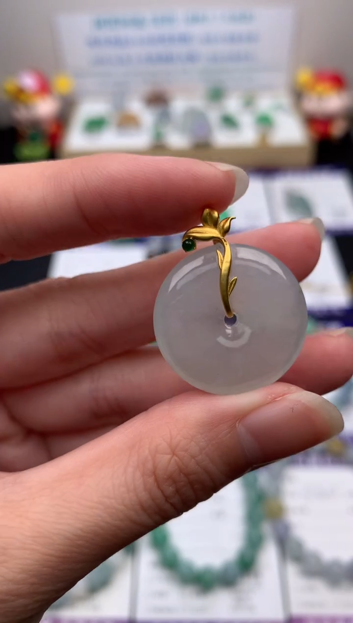 【闪购商品】定制翡翠18K金镶嵌模式推广期24小时鉴赏期