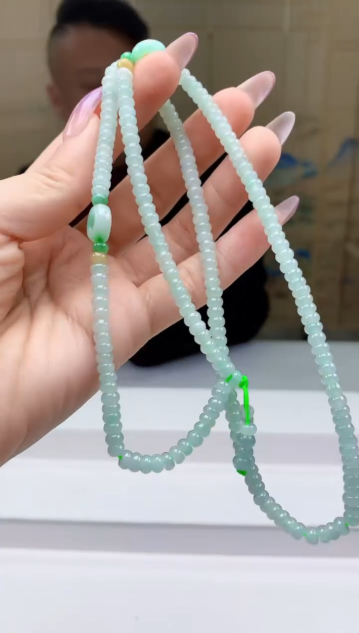 【闪购商品】定制翡翠未镶嵌4969ty-毛货珠链146